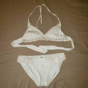 White Crochet Detailed Bikini